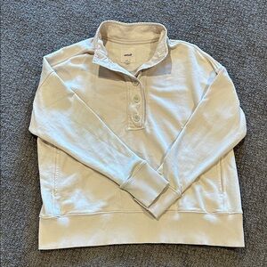 Aerie Women's Cream Button-Collar Sweater